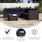 Flash Furniture Roan Indoor/Outdoor L-Shaped Sectional w/Coffee Table in Brown Wicker PE Rattan w/Navy Cushions BN-WS404-NV-BR-GG - alternate 6